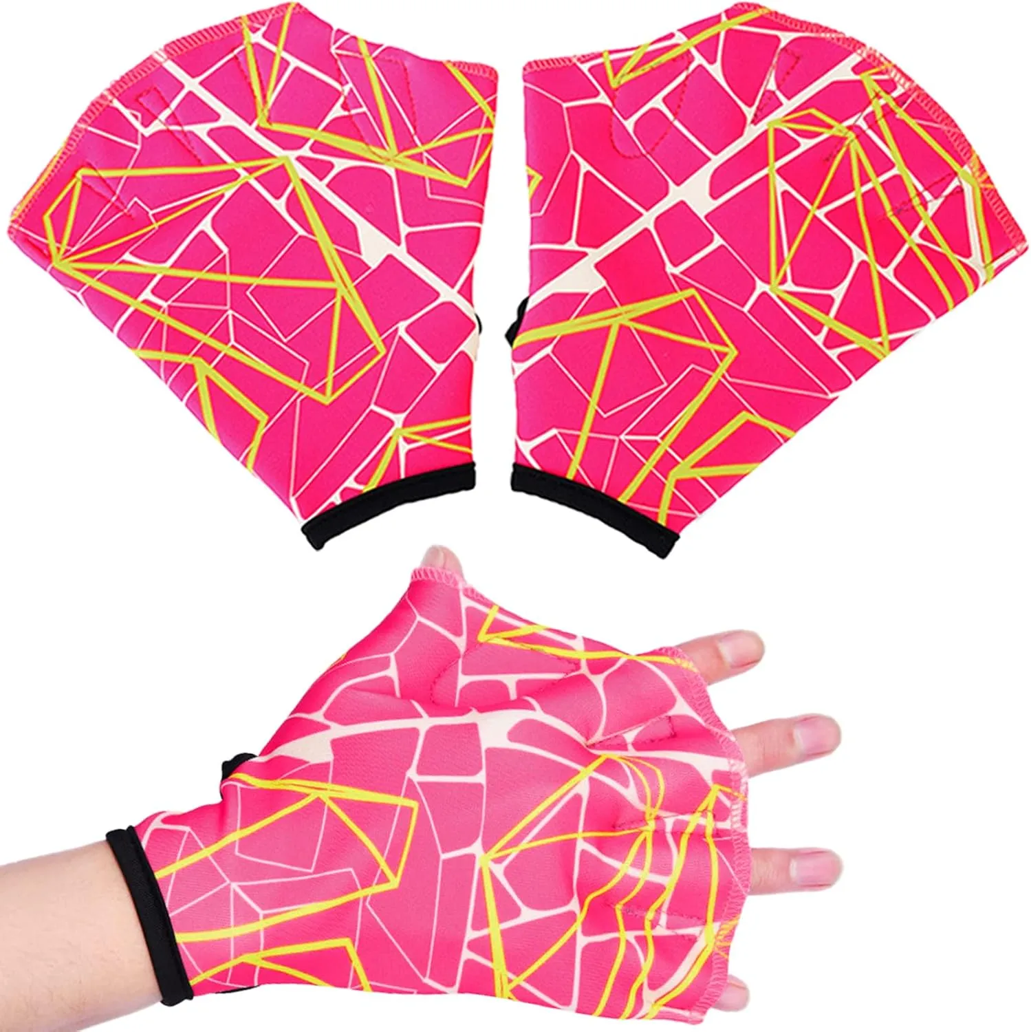 1 Pair Swimming Gloves Aquatic Fitness Water Resistance Gloves Webbed Gloves for Swimming Training Webbed Gloves Water Exercise Equipment for Pools Swim Gloves for Women
