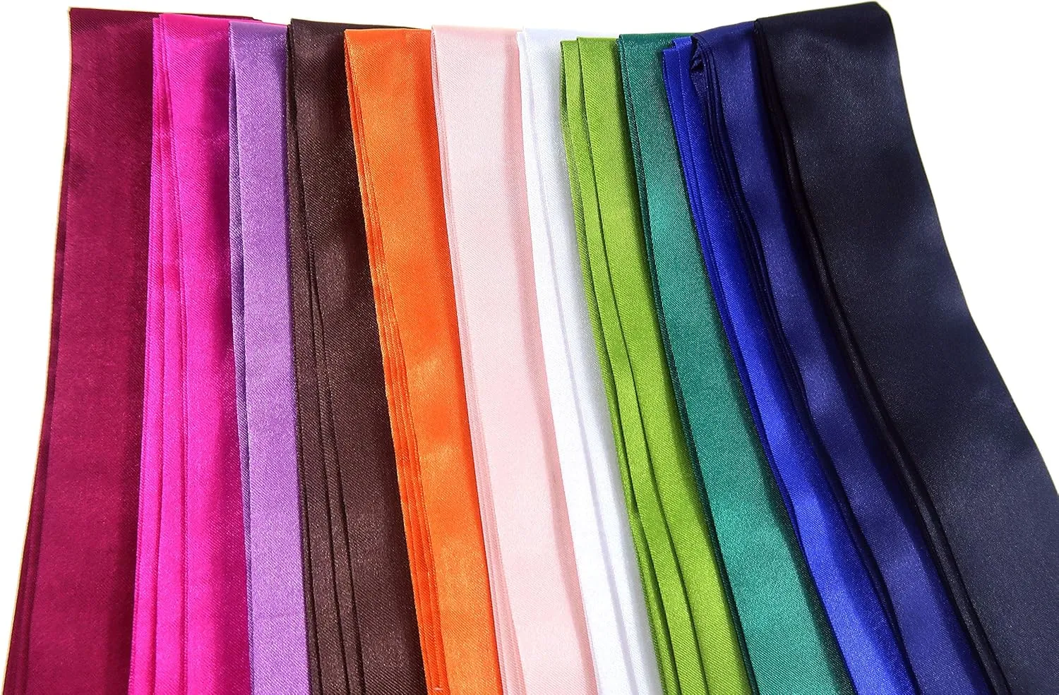 12 Set Mixed Designs Satin Head Hair Handbag Handle Highlights Scarf Tie Bundle