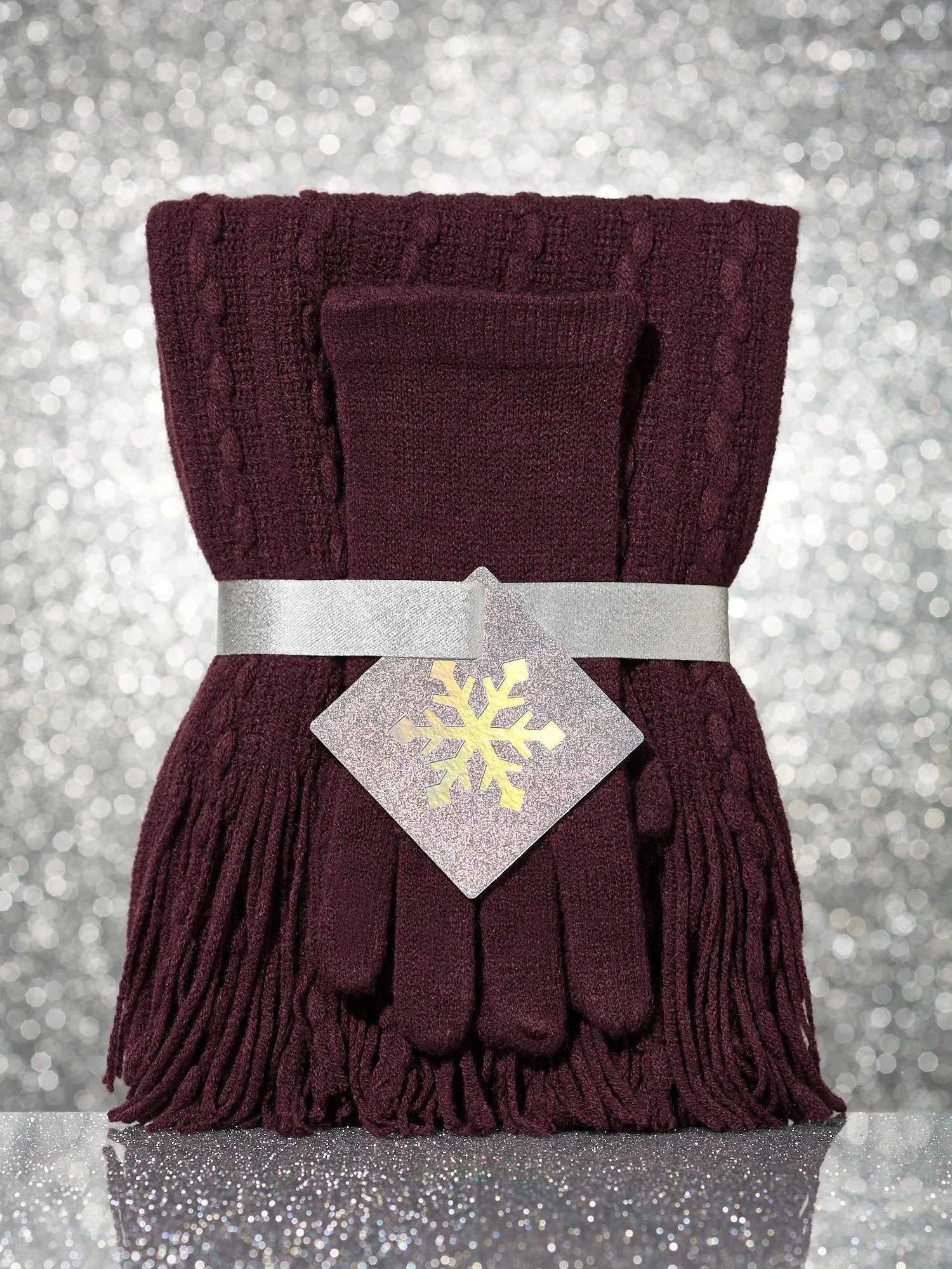 2-Piece Cable-Knit Scarf & Gloves Gift Set