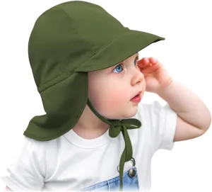Adjustable Baby Sun Hat Boys Girls, UPF 50  Toddler Summer Beach Swim Hat with Neck Flap for Infant Traveling Cap