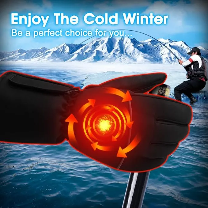 Autocastle Heated Gloves Rechargeable Electric Gloves Camping Hand Warmers Winter Warm Touchscreen Gloves for Men Women Battery Waterproof Gloves Windproof Heat Glove for Outdoor Cycling Skiing Hiking