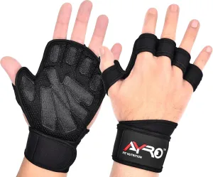 AYRO Ventilated Weightlifting Workout Gloves for Men & Women, Gym Gloves with Built-in Wrist Wraps for Men & Women-Best for Weightlifting, Gym Fitness, Hand Support & Cross Training