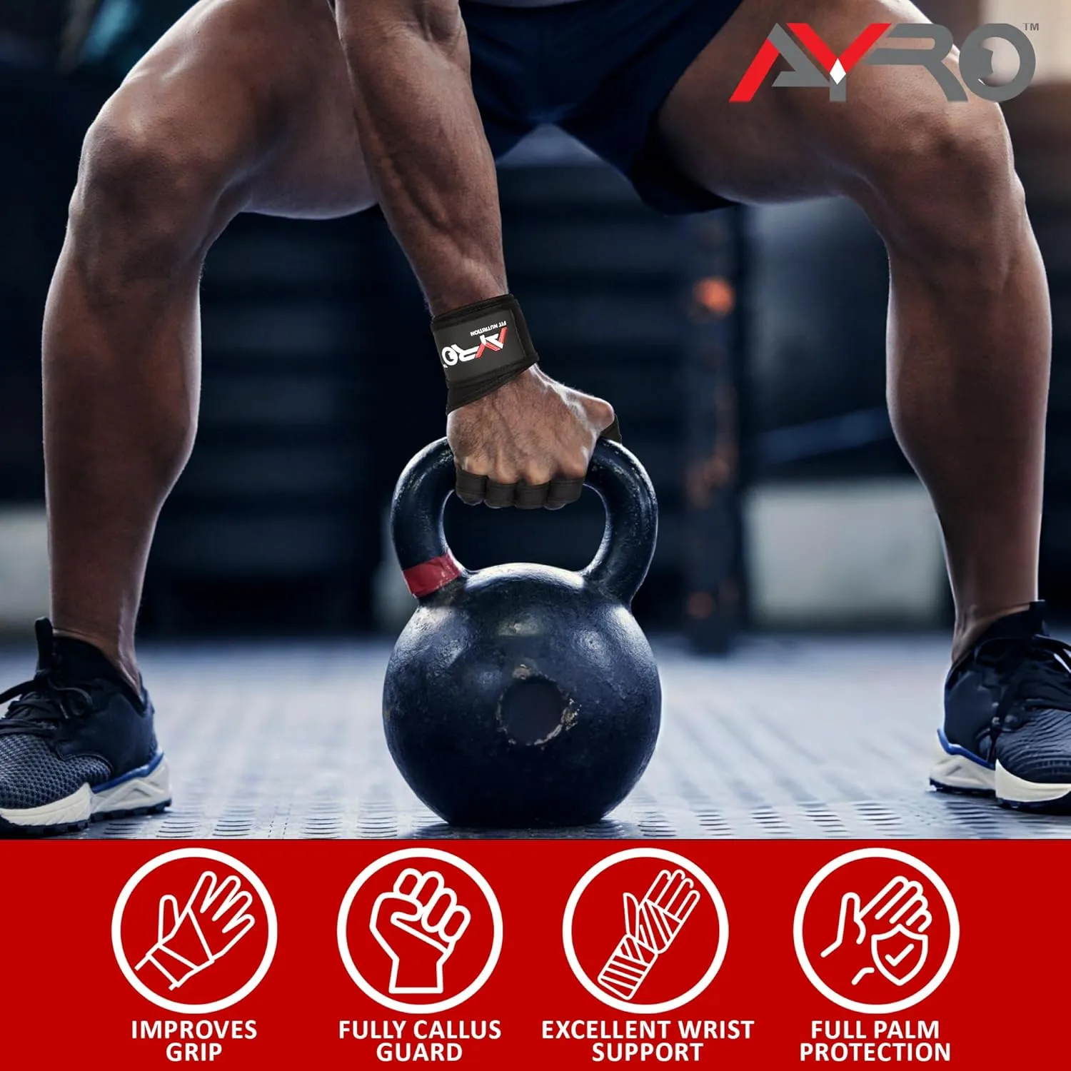 AYRO Ventilated Weightlifting Workout Gloves for Men & Women, Gym Gloves with Built-in Wrist Wraps for Men & Women-Best for Weightlifting, Gym Fitness, Hand Support & Cross Training