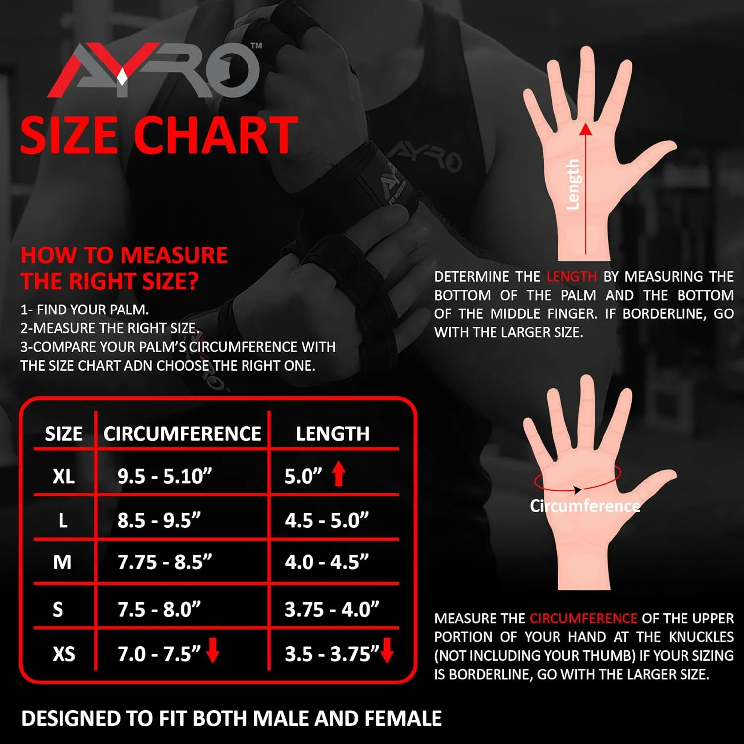 AYRO Ventilated Weightlifting Workout Gloves for Men & Women, Gym Gloves with Built-in Wrist Wraps for Men & Women-Best for Weightlifting, Gym Fitness, Hand Support & Cross Training