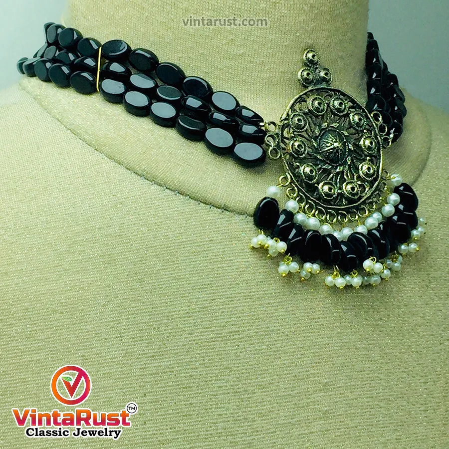 Beaded  Boho With Metal Motif Jewelry Set