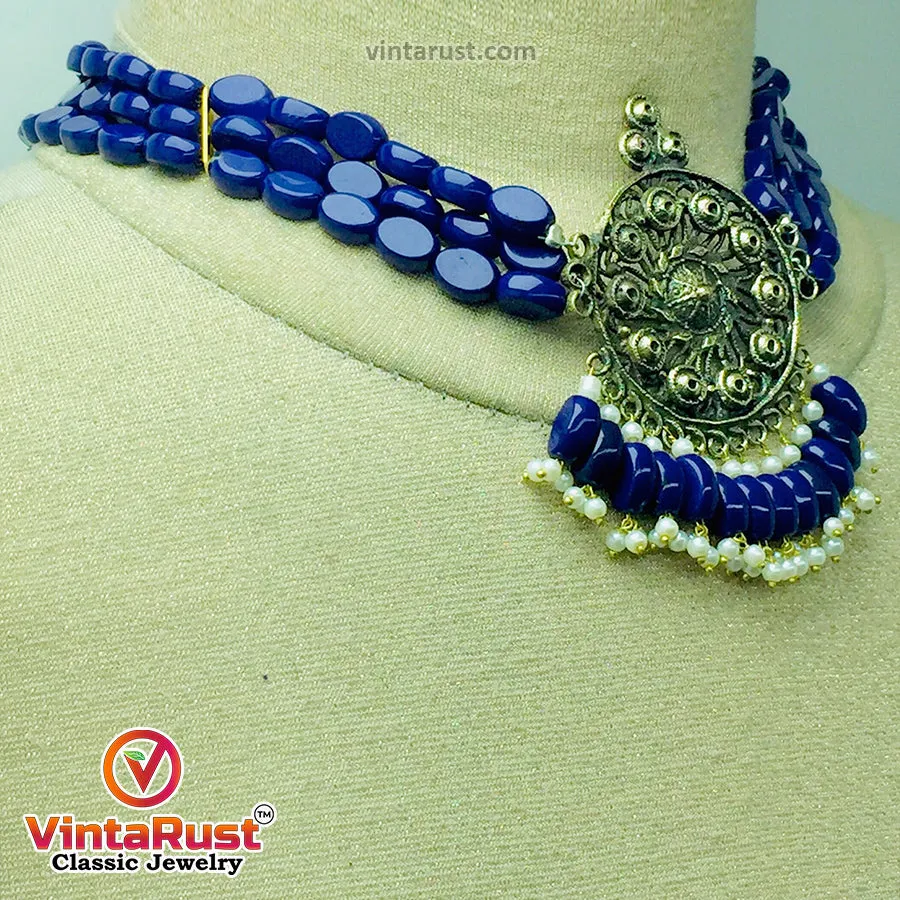 Beaded  Boho With Metal Motif Jewelry Set