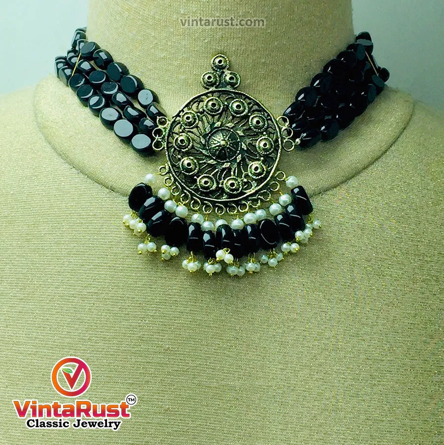 Beaded  Boho With Metal Motif Jewelry Set