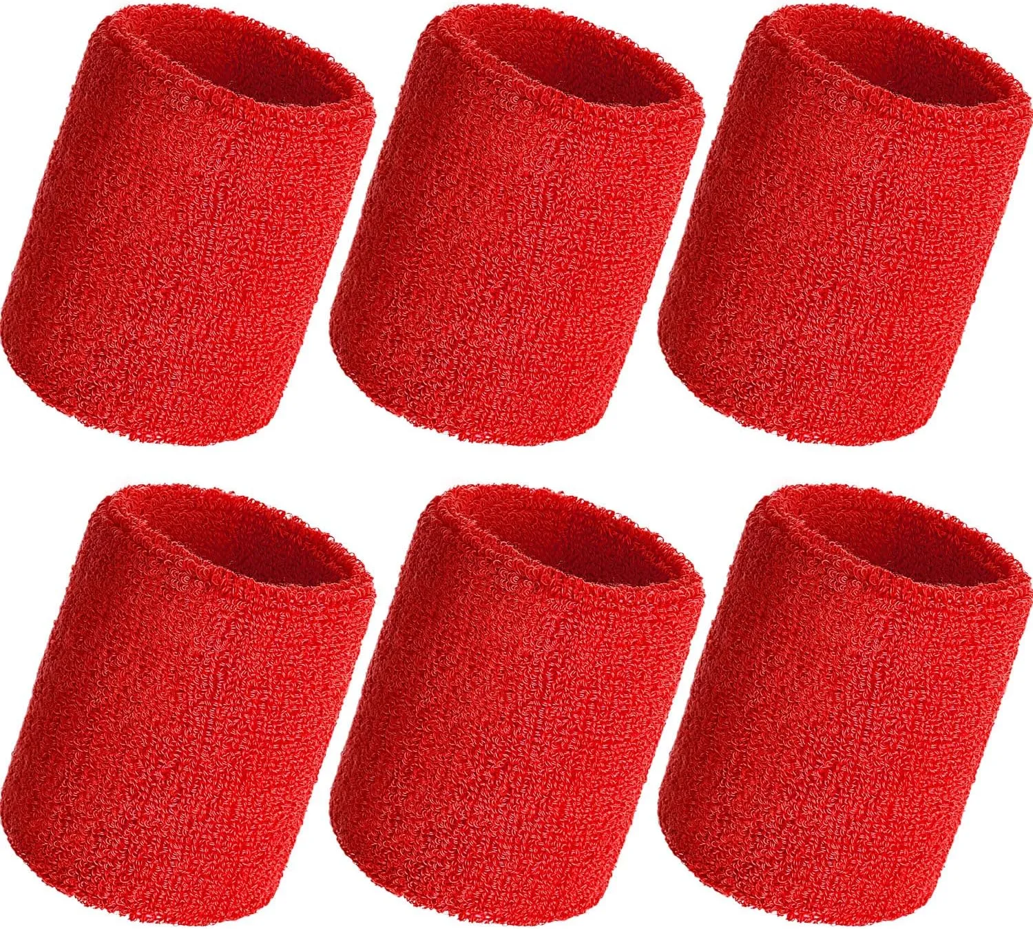 Bememo 12 Pack Wrist Sweatbands Sports Wristbands Tennis Sweatbands for Men and Women Absorbent Cotton Wristband for Working Out, Football, Basketball, Sports