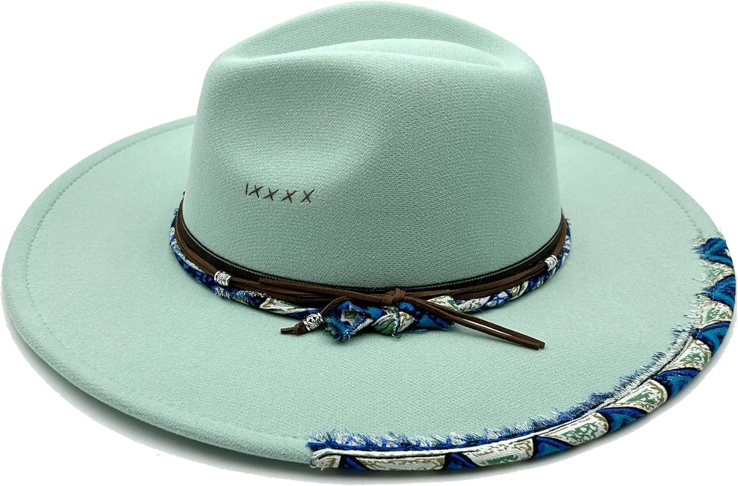 Big Wide Brim Fedora Hat for Women Man Felt Panama Hat with Band Western Outdoor hat