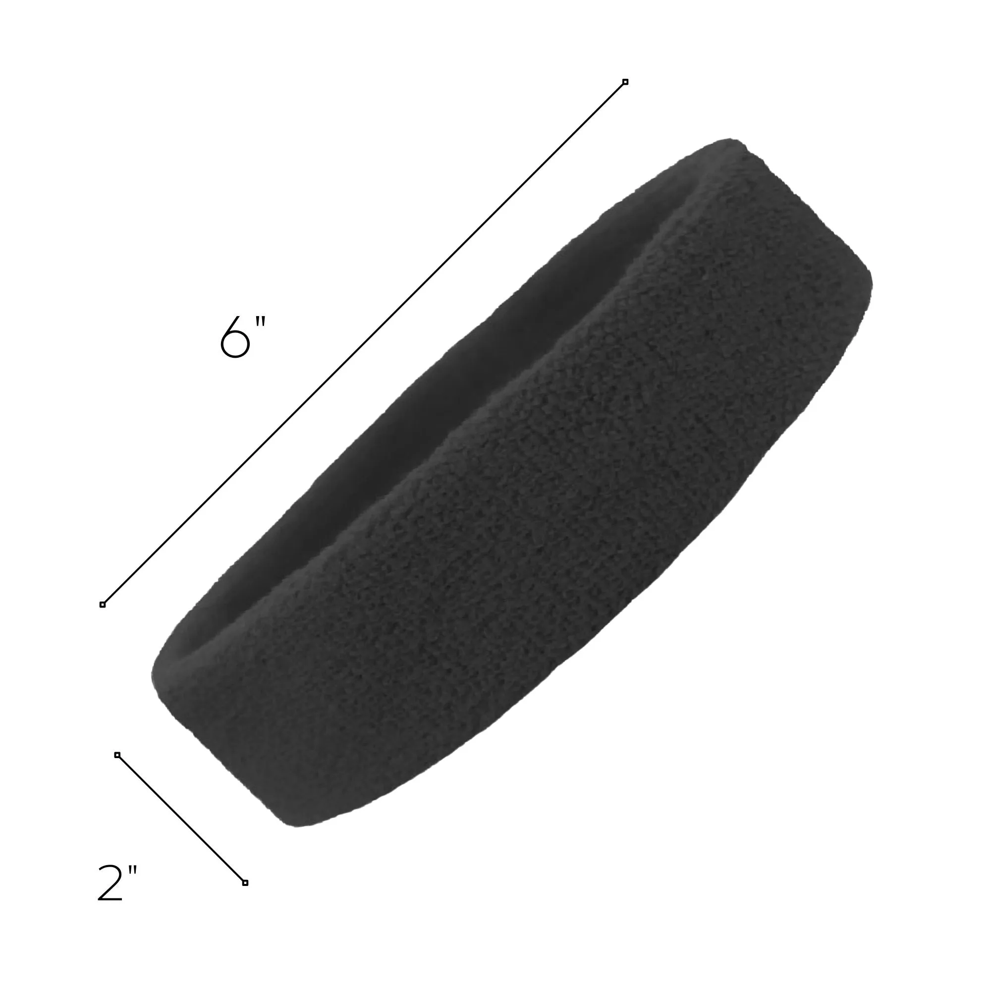 Black Head Sweatbands - 12 Pack