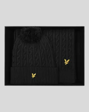 Cable Bobble Beanie & Scarf Set