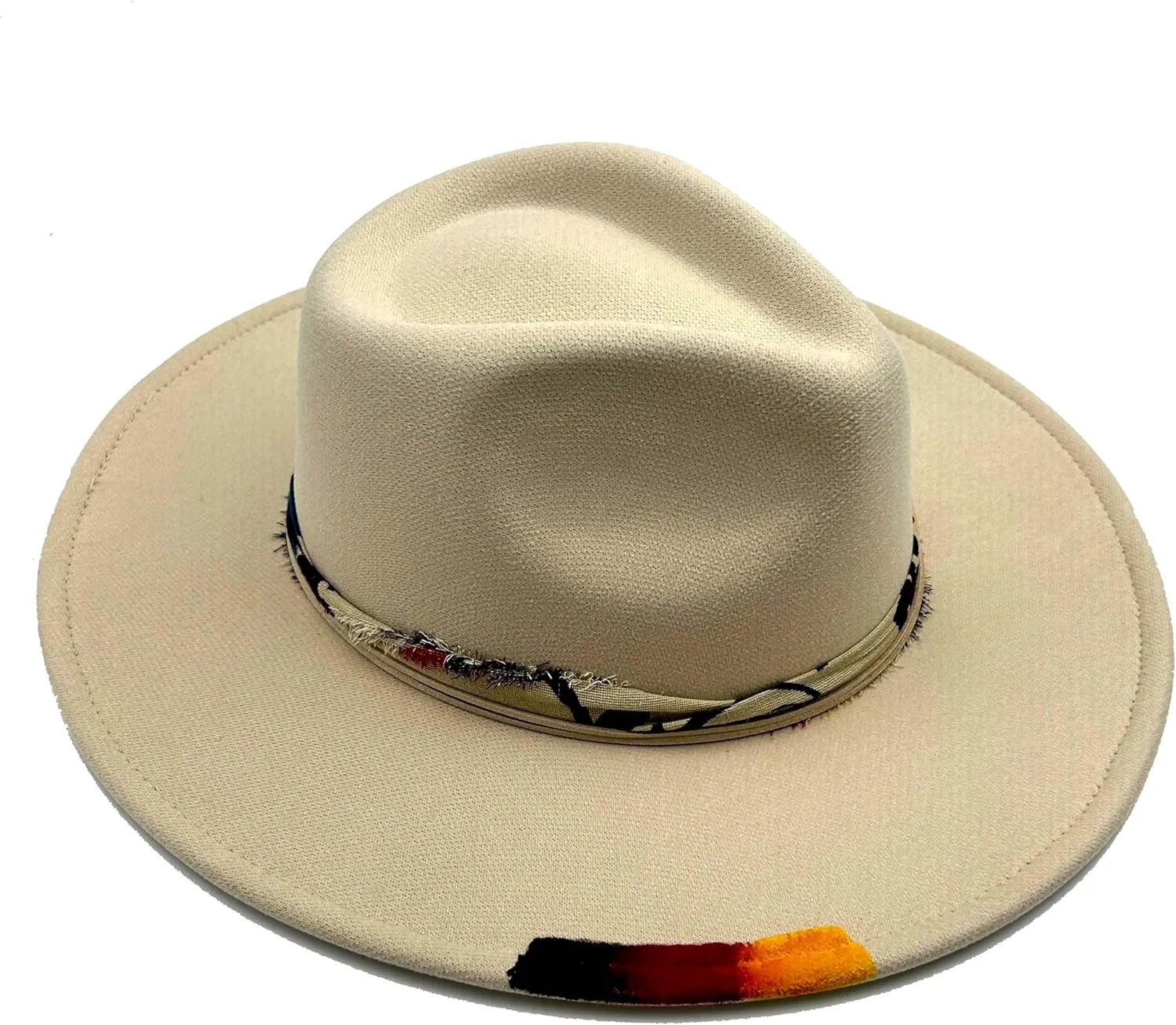 Classic Wide Brim Fedora Hat for Women Man Floppy Panama Hat Western Felt Outdoor Hat with Band Sun Protection