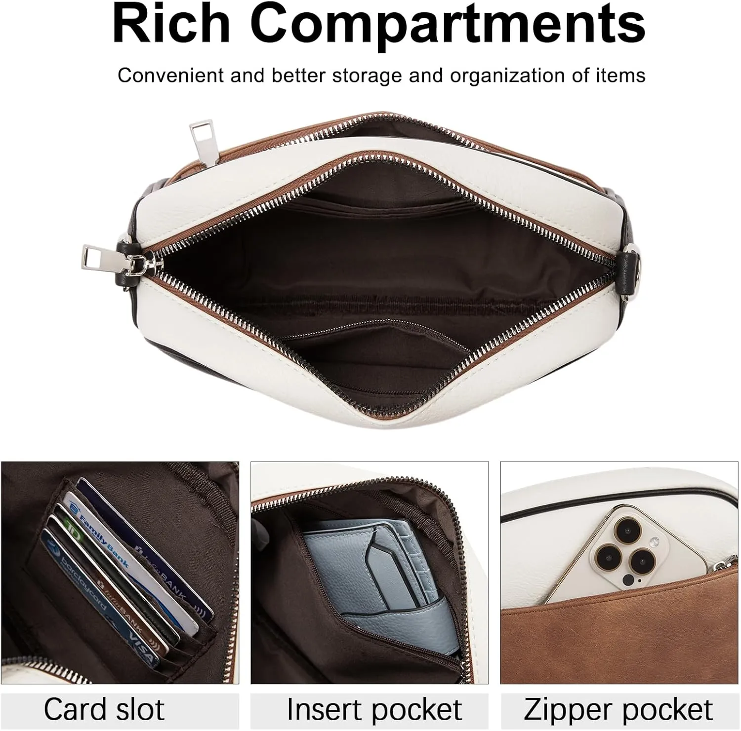 CLUCI Crossbody Bags for Women, Vegan Leather Shoulder HandbagsPurses for Women with Adjustable Wide Strap