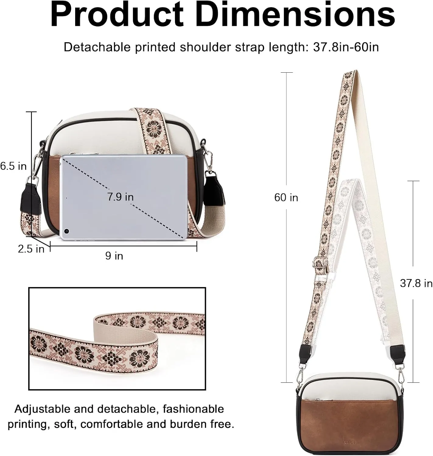 CLUCI Crossbody Bags for Women, Vegan Leather Shoulder HandbagsPurses for Women with Adjustable Wide Strap