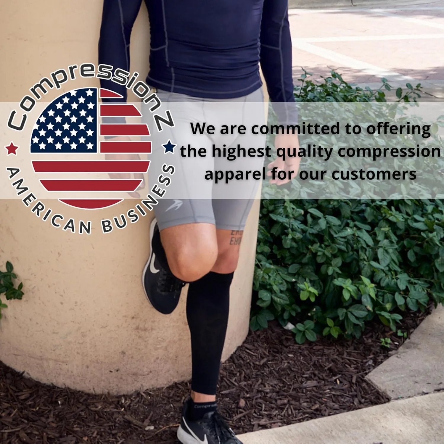 CompressionZ Calf Compression Sleeves for Men & Women | Running Shin Splint Support - Footless Socks Varicose Pain Relief
