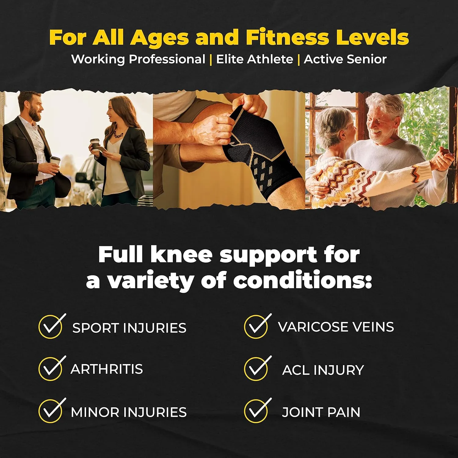 CopperJoint Pull On Knee Brace Women & Men Workout - Copper Infused Knee Sleeves for Men, Elastic Compression Knees Support Braces for Fitness, Volleyball, Basketball, Running, Sports