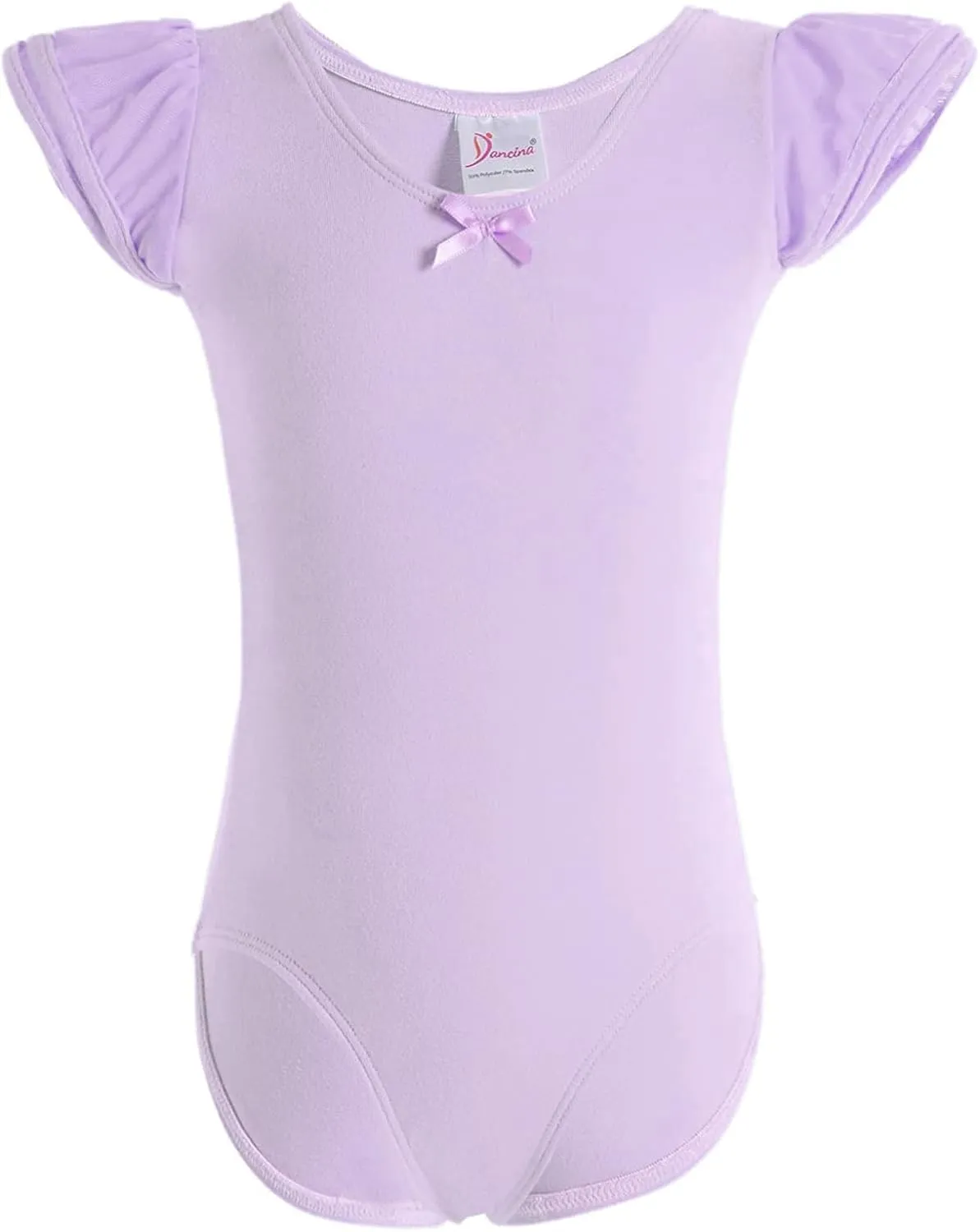 Dancina Girls Leotard for Ballet and Dance - Short Sleeve Toddler Leotard with Adorable Ruffles  Comfortable Cotton Stretch