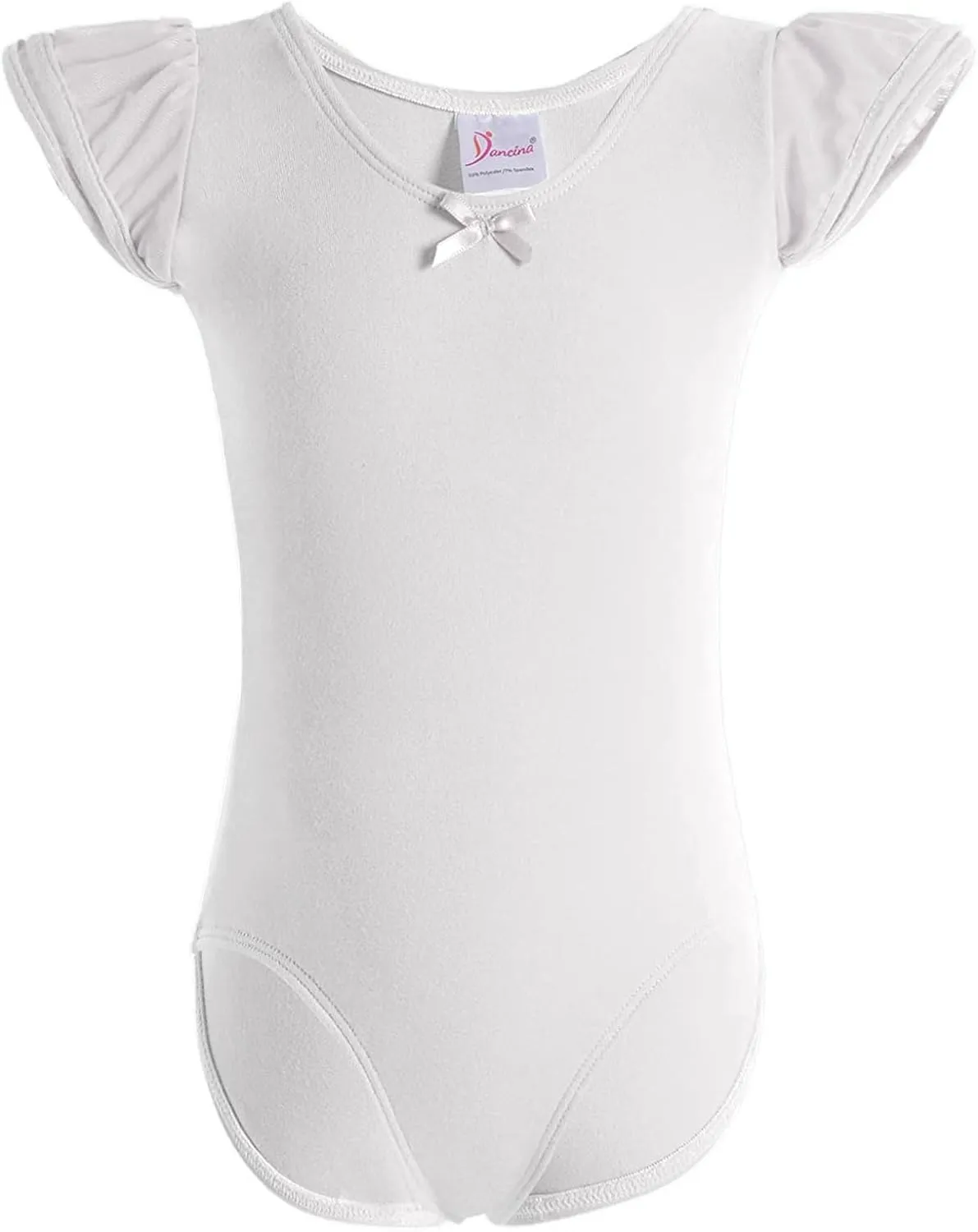 Dancina Girls Leotard for Ballet and Dance - Short Sleeve Toddler Leotard with Adorable Ruffles  Comfortable Cotton Stretch