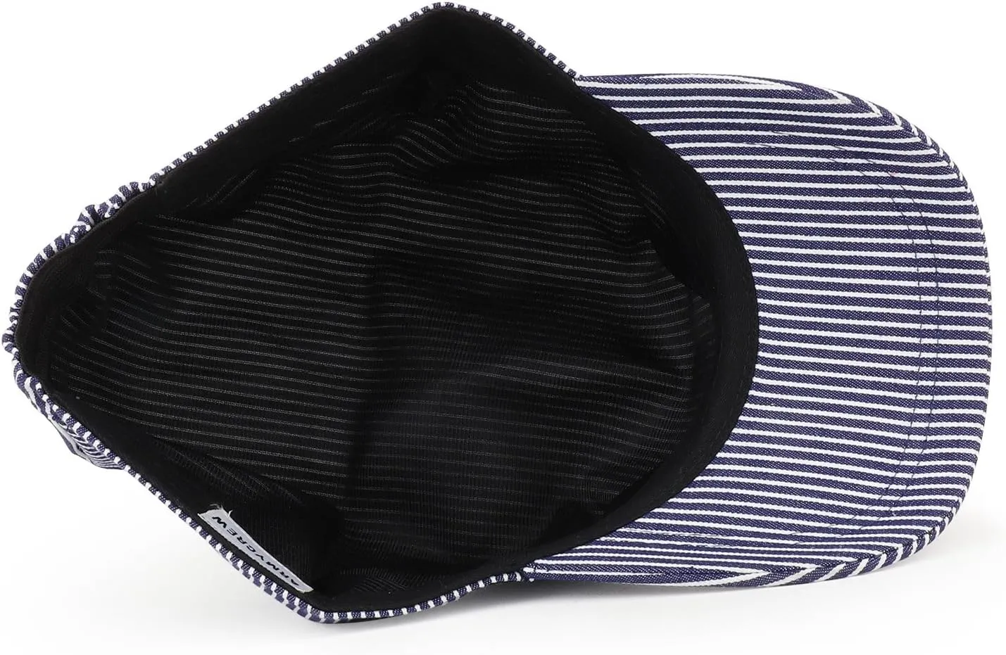 Denim Blue Stripe Train Engineer Conductor Cap Fits Infant to Adult 3XL