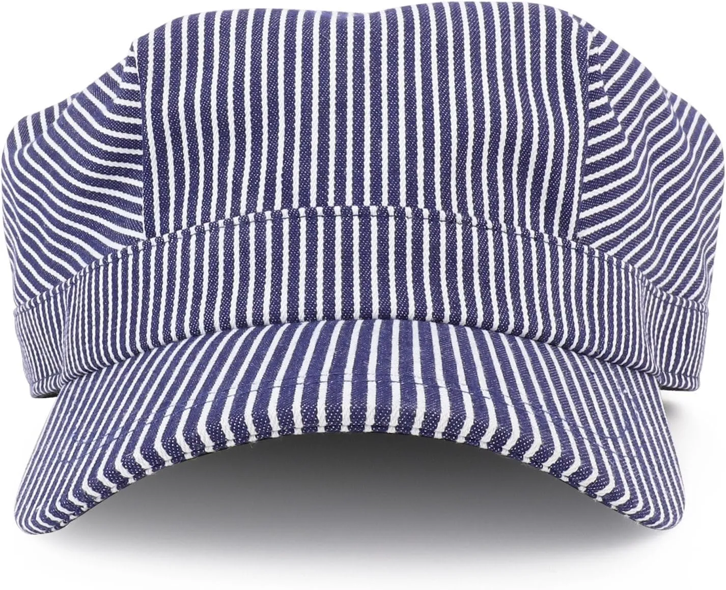 Denim Blue Stripe Train Engineer Conductor Cap Fits Infant to Adult 3XL
