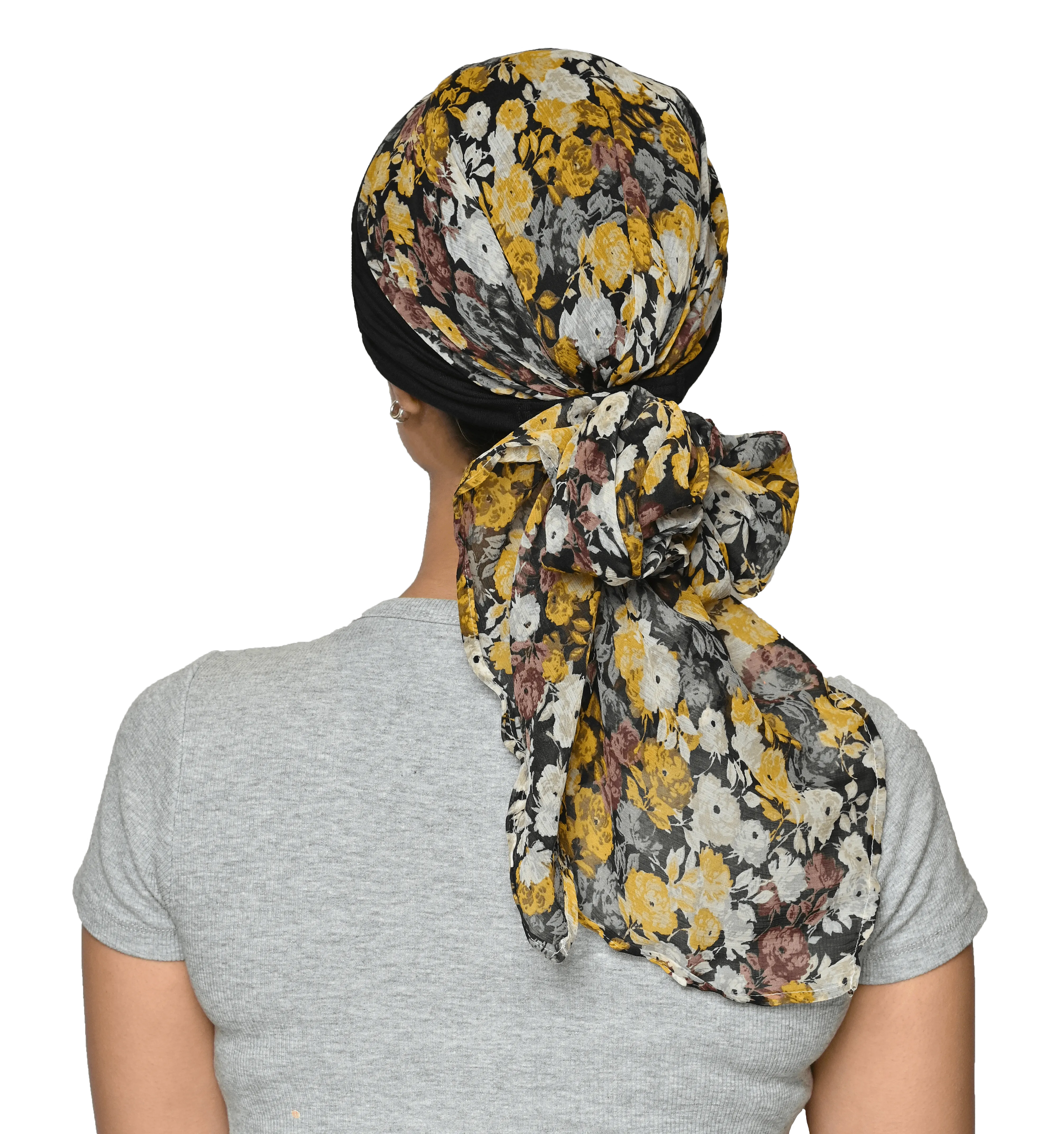 Elegant Aveon Gathered Headwrap With Silk Scarfs Turban Lightweight For Women's