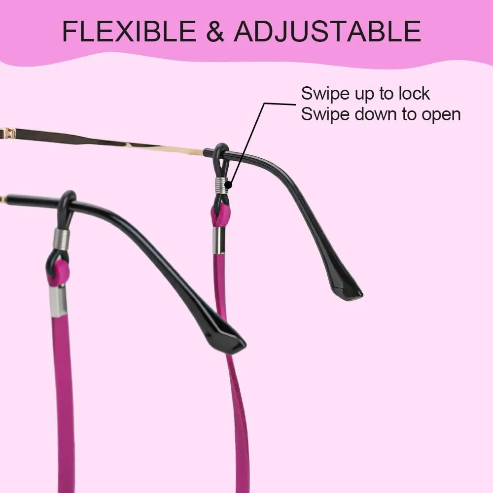 Eyeglasses Strap for Men & Women, Leather Eye Glasses Holders Around Neck, Dark Colors Glasses Chain