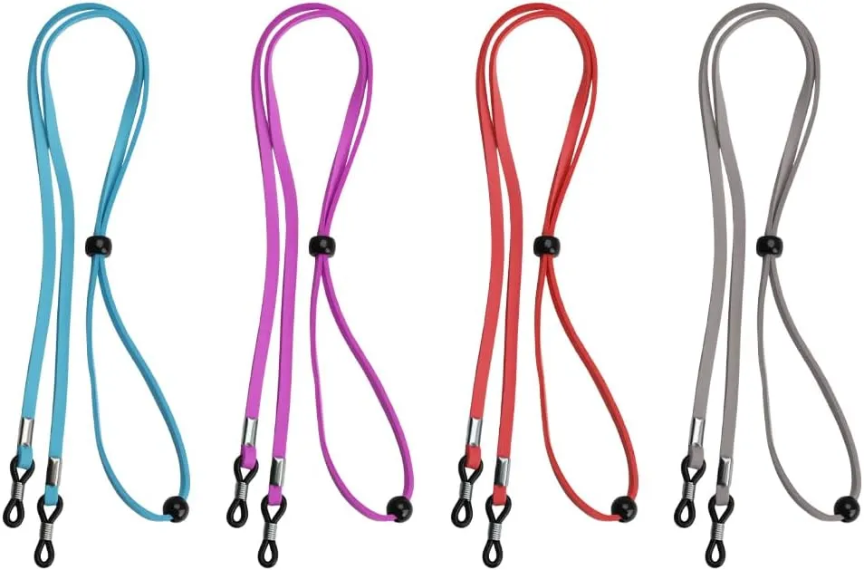 Eyeglasses Strap for Men & Women, Leather Eye Glasses Holders Around Neck, Dark Colors Glasses Chain
