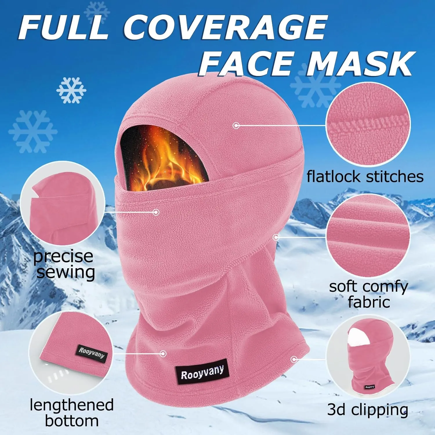 Fleece Balaclava Ski Mask for Men&Women,Warm/Windproof/Lightweight Winter Face Mask for Skiing/Snowboarding/Cycling