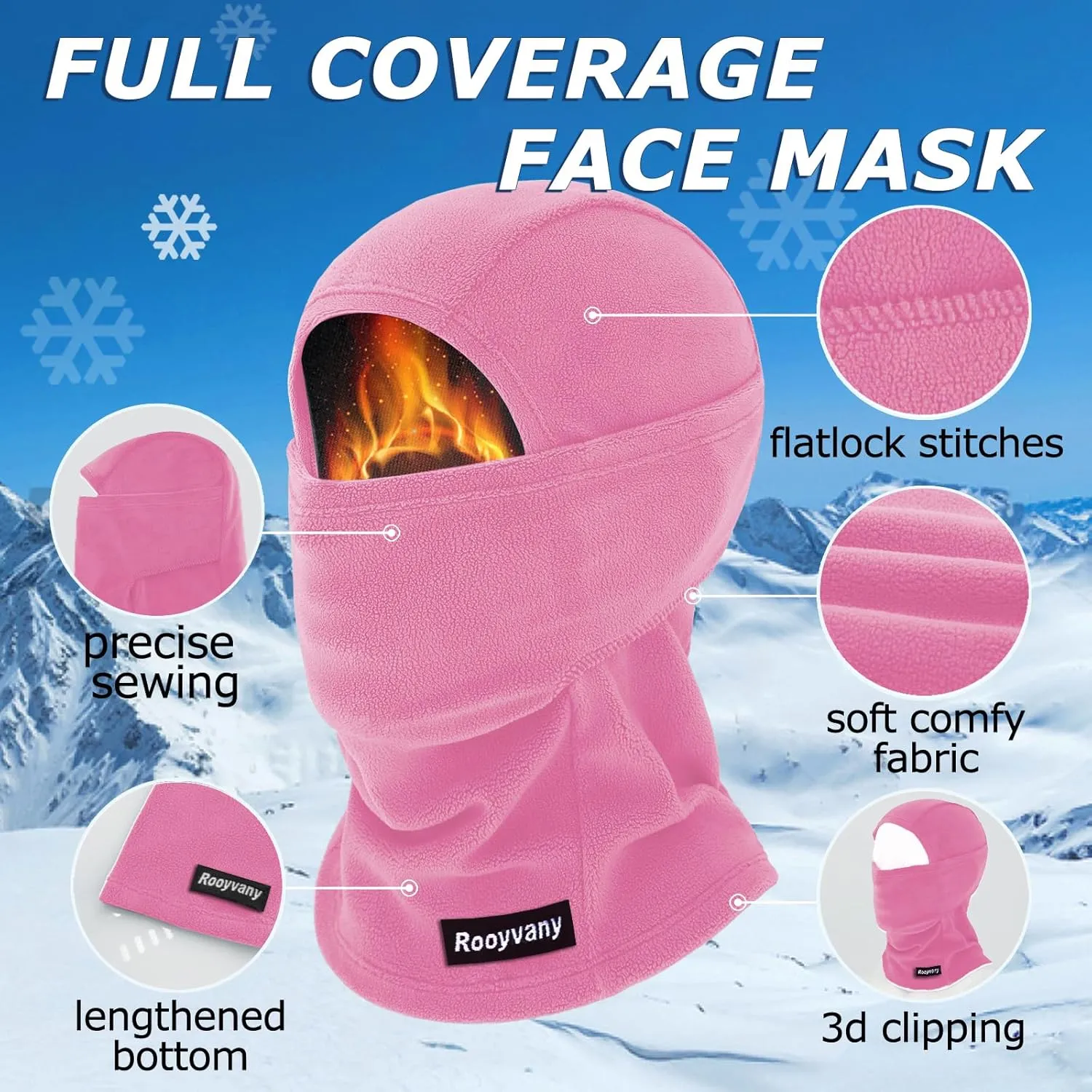 Fleece Balaclava Ski Mask for Men&Women,Warm/Windproof/Lightweight Winter Face Mask for Skiing/Snowboarding/Cycling