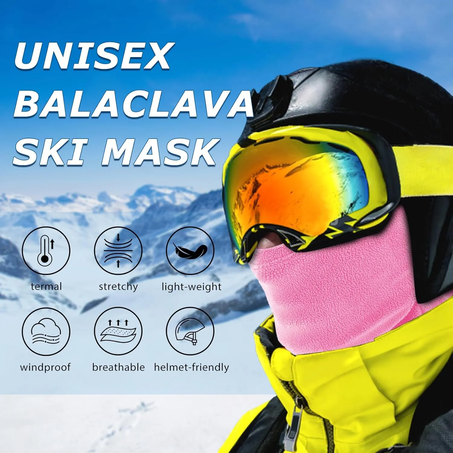 Fleece Balaclava Ski Mask for Men&Women,Warm/Windproof/Lightweight Winter Face Mask for Skiing/Snowboarding/Cycling