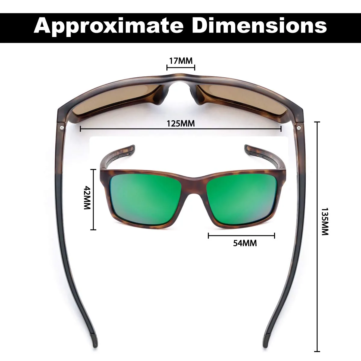 Flying Fisherman 7706TAG Freeline Polarized Sunglasses, Matte Tortoise Frame, Amber-Green Mirror Lens, Medium