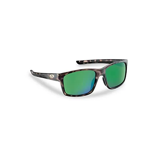 Flying Fisherman 7706TAG Freeline Polarized Sunglasses, Matte Tortoise Frame, Amber-Green Mirror Lens, Medium