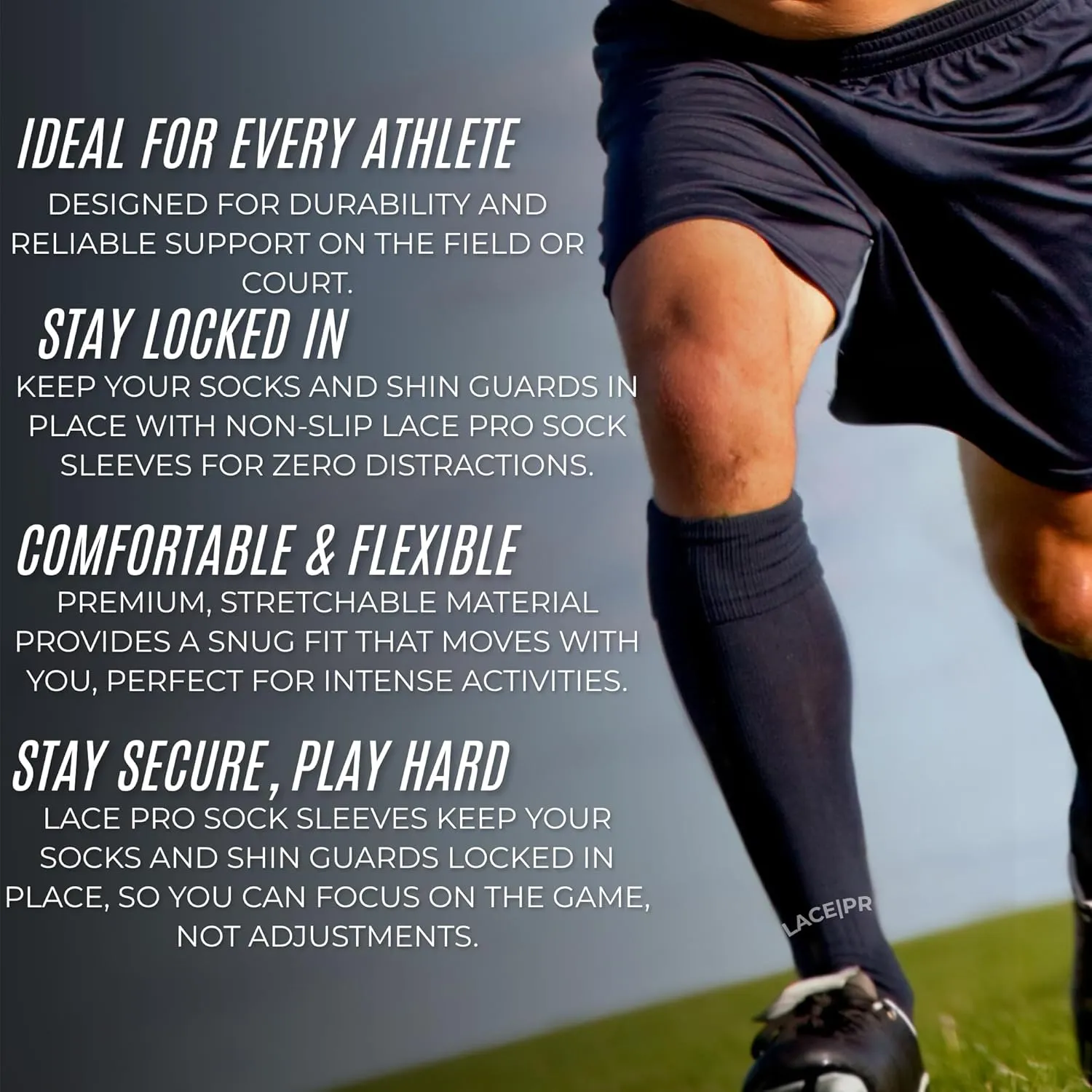 Football Socks Sleeves - Soccer Calf Compression Sleeve for Men Women & Kids - Breathable Leg Compression Sleeve Football - Shin Gaurd Sleeves for Youth and Adult