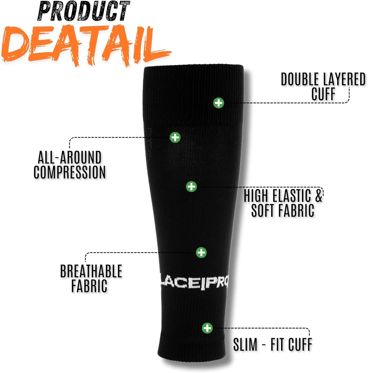 Football Socks Sleeves - Soccer Calf Compression Sleeve for Men Women & Kids - Breathable Leg Compression Sleeve Football - Shin Gaurd Sleeves for Youth and Adult