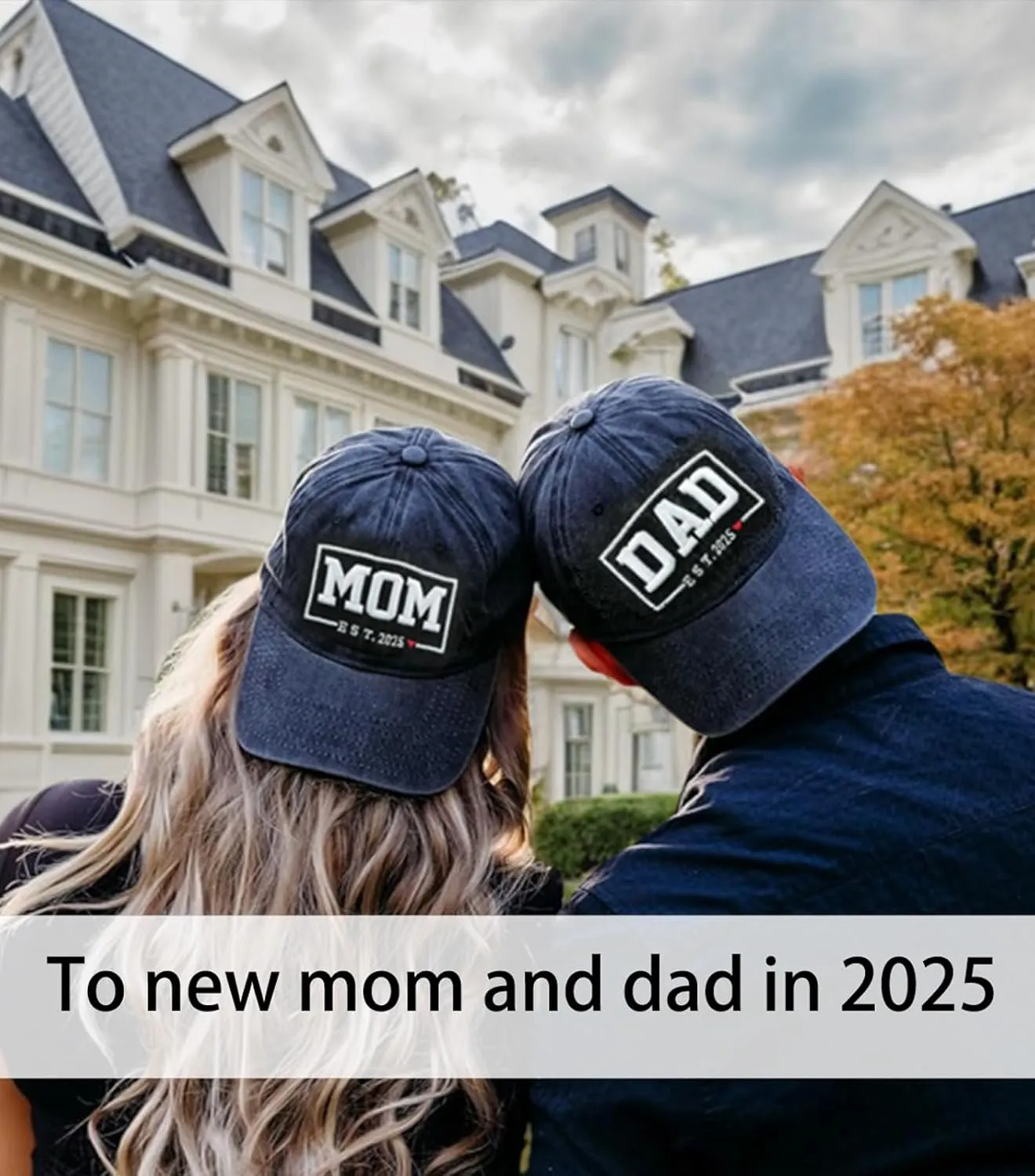 Funny Mom and Dad Est 2025 Hats, Gifts for New Parents, New Mom and Dad Hats, 3D Embroidered Adjustable Baseball Cap