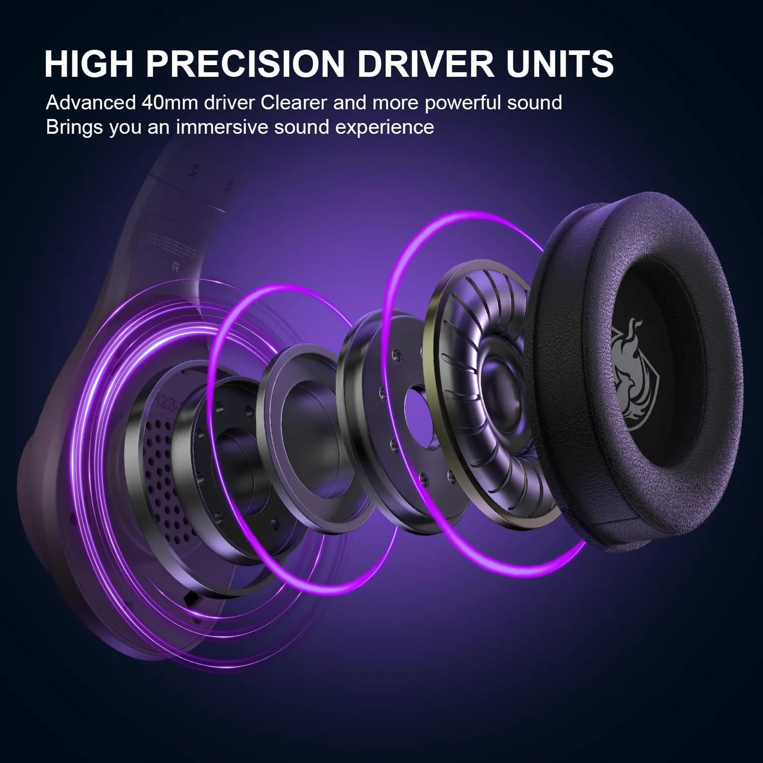 Gaming Headset for PS5 PS4 PC, Wired Headsets with 7.1 Surround Sound, H-7 Gaming Over Ear Headphones with Noise Cancelling Flexible Mic Memory Earmuffs, for PC/PS5/PS4/XboxSeries X/S/Switch(Purple)