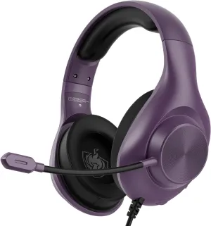 Gaming Headset for PS5 PS4 PC, Wired Headsets with 7.1 Surround Sound, H-7 Gaming Over Ear Headphones with Noise Cancelling Flexible Mic Memory Earmuffs, for PC/PS5/PS4/XboxSeries X/S/Switch(Purple)