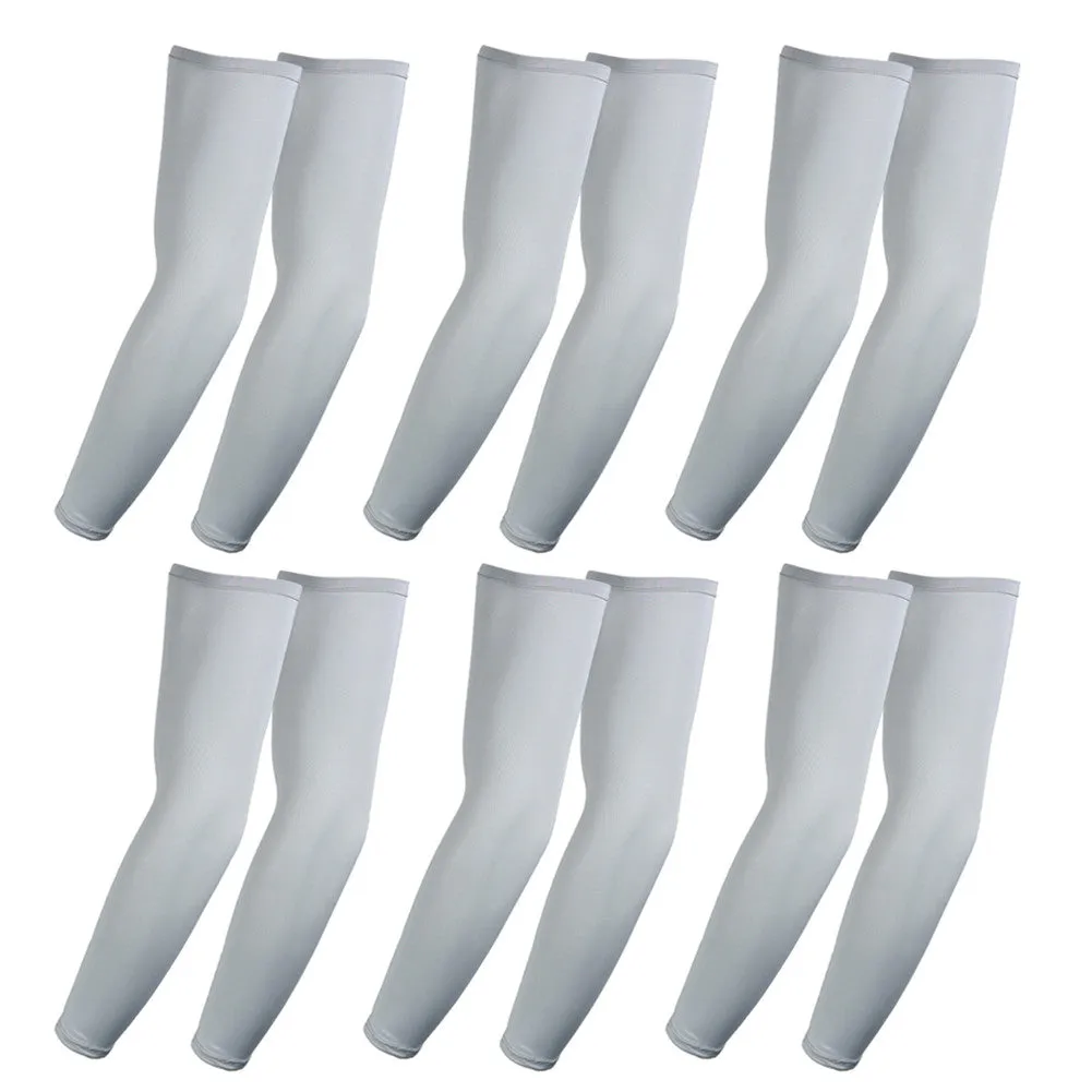Golf Compression Arm Sleeve (Full Length) UV Protective Anti-slip Arm Cover (Pack of 6 Pairs)