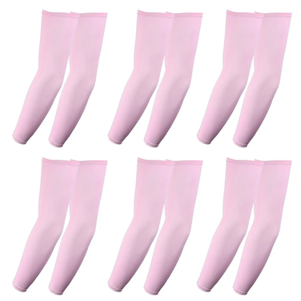 Golf Compression Arm Sleeve (Full Length) UV Protective Anti-slip Arm Cover (Pack of 6 Pairs)