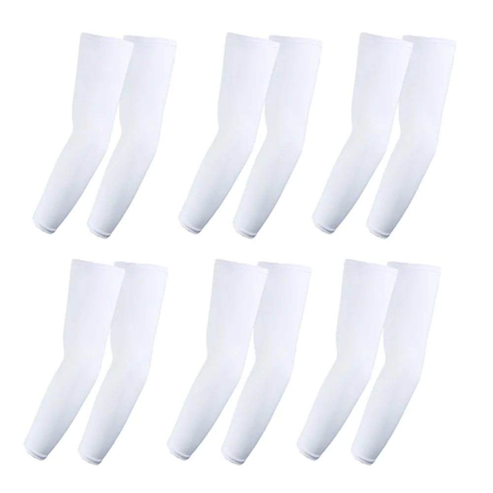 Golf Compression Arm Sleeve (Full Length) UV Protective Anti-slip Arm Cover (Pack of 6 Pairs)