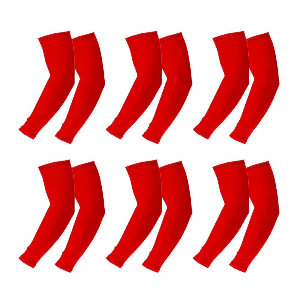 Golf Compression Arm Sleeve (Full Length) UV Protective Anti-slip Arm Cover (Pack of 6 Pairs)