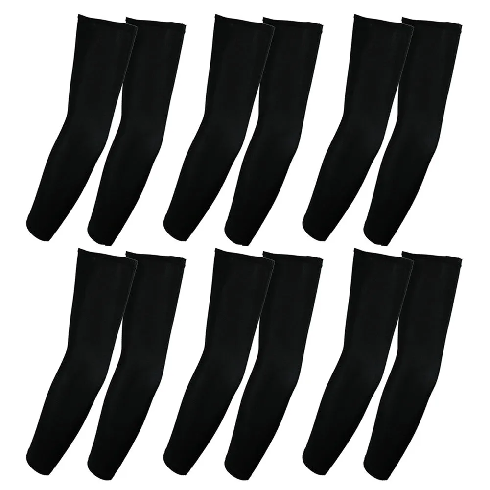 Golf Compression Arm Sleeve (Full Length) UV Protective Anti-slip Arm Cover (Pack of 6 Pairs)