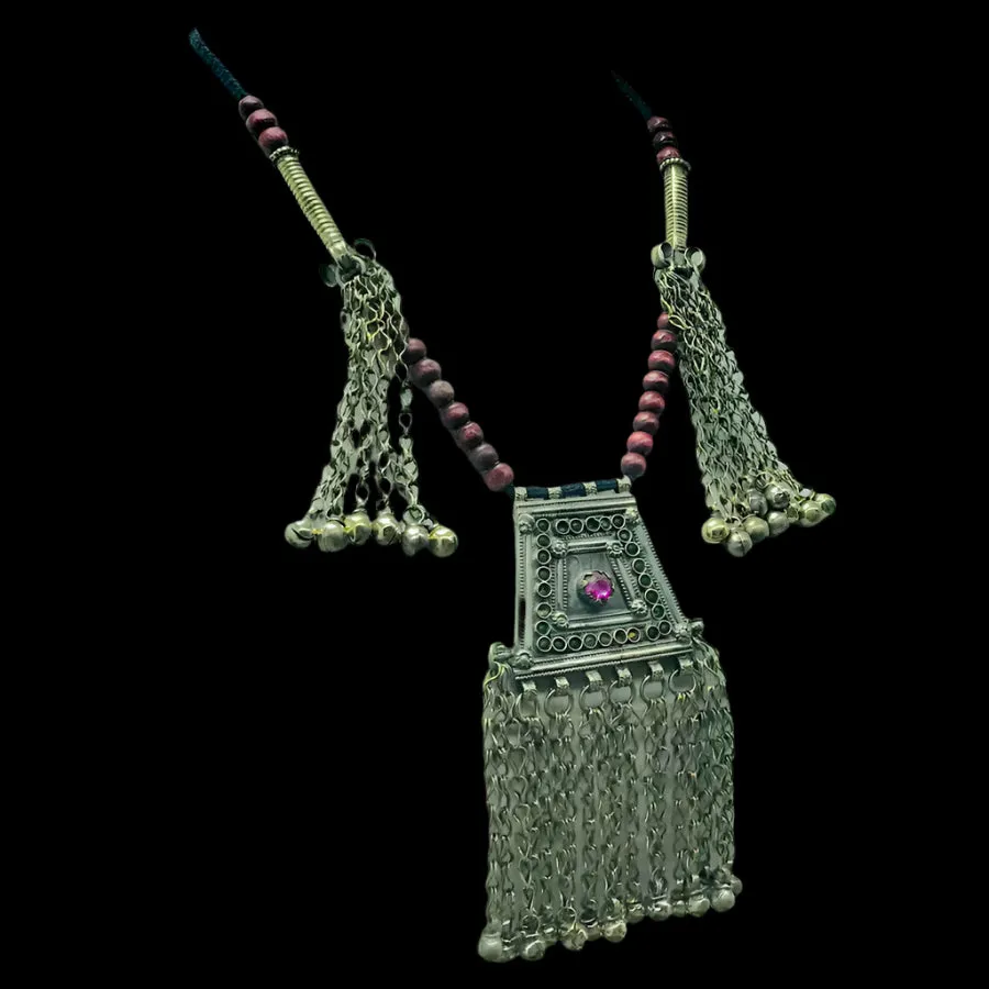 Handmade Pendant Necklace with Beads and Tassels