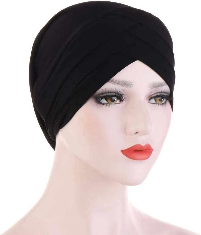 Hijab Chemo Cancer Beanies Turbans Hats Cap Twisted Hair Cover Headwrap Turban Headwear for Women