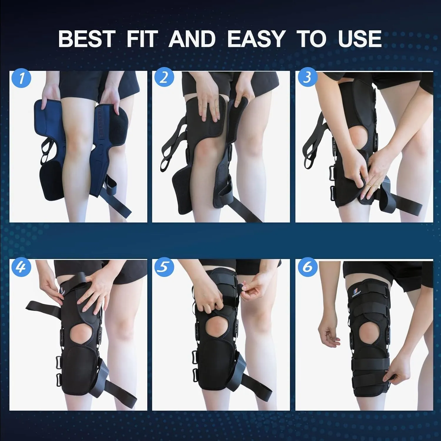 Hinged Knee Brace with Side Stabilizers, Upgraded Knee Support for Women and Men,Plus Size Knee Braces for Knee Pain Relief, Meniscus Tear,Injury Recovery, ACL, MCL, PCL, Arthritis Hyperextension
