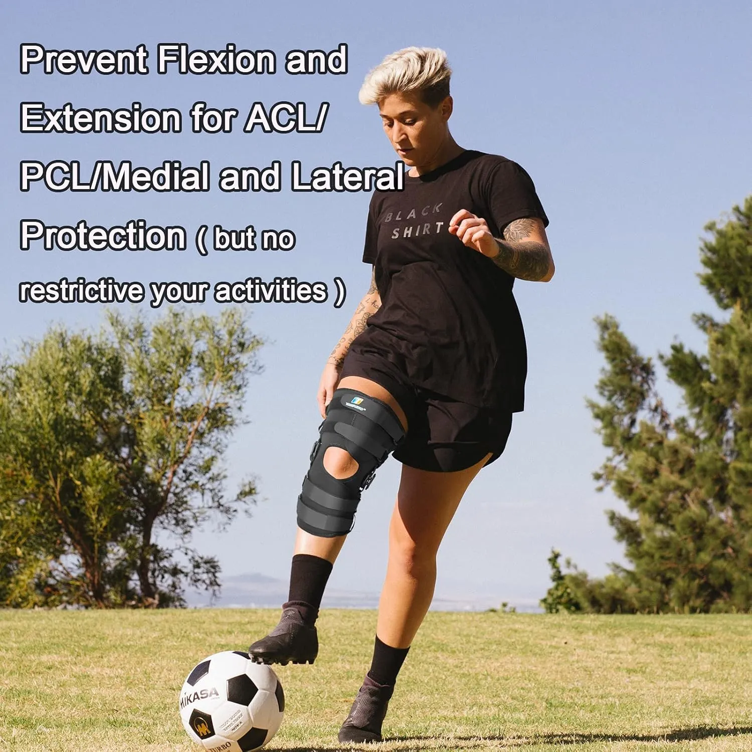Hinged Knee Brace with Side Stabilizers, Upgraded Knee Support for Women and Men,Plus Size Knee Braces for Knee Pain Relief, Meniscus Tear,Injury Recovery, ACL, MCL, PCL, Arthritis Hyperextension