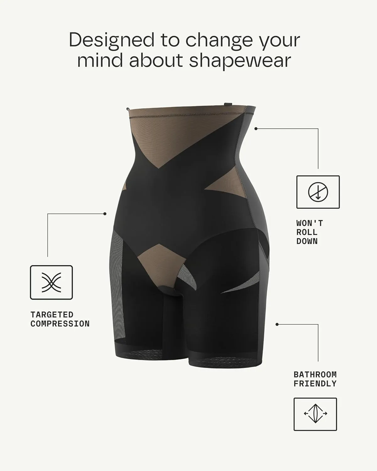 HONEYLOVE Shapewear for Women, SuperPower Short High Compression