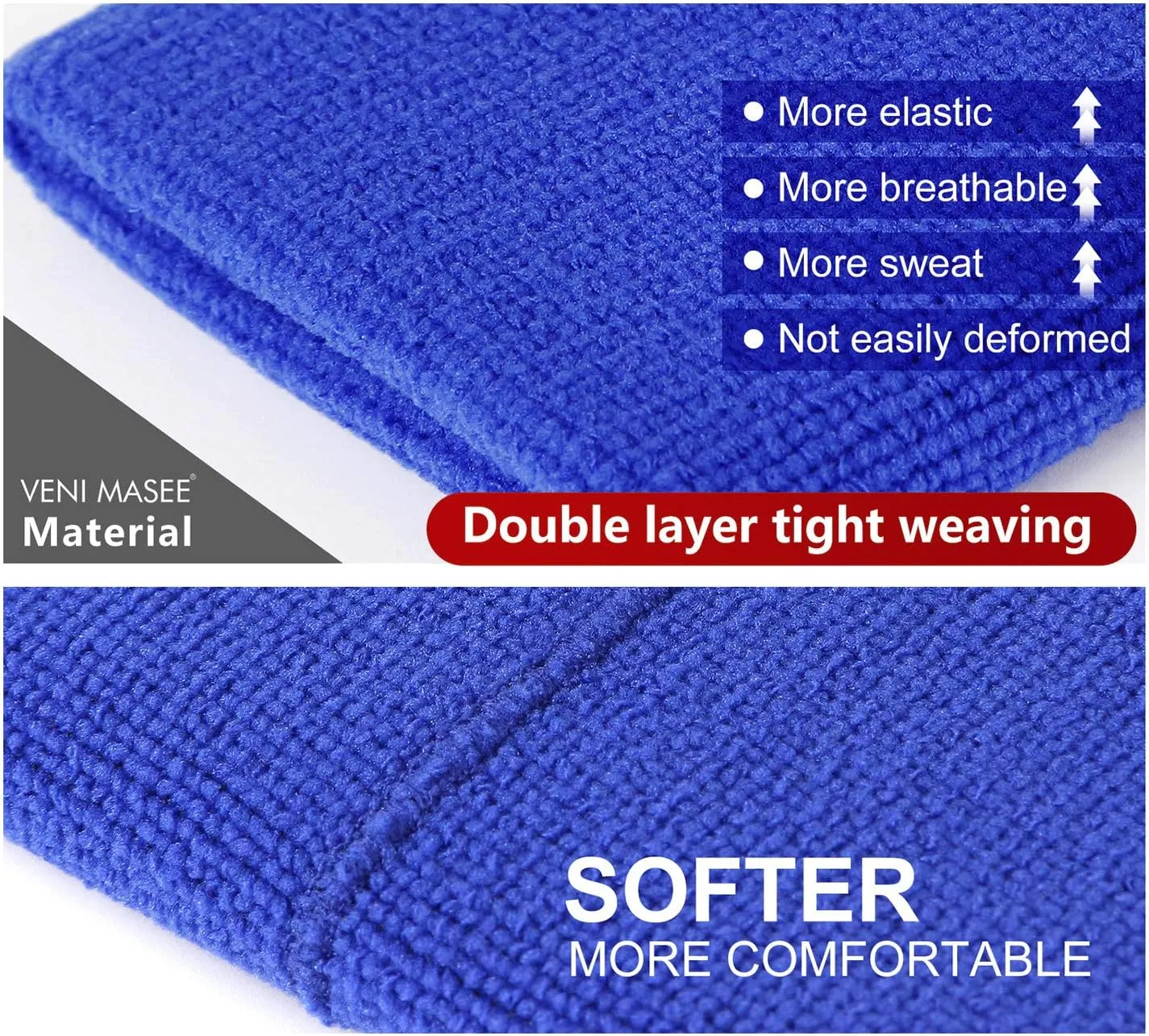 Hoter Sweatband Set Sports Headband Wristband Set Sweatbands Terry Cloth Wristband Athletic Exercise Basketball Wrist Sweatband and Headbands Moisture Wicking Sweat Absorbing Head Band