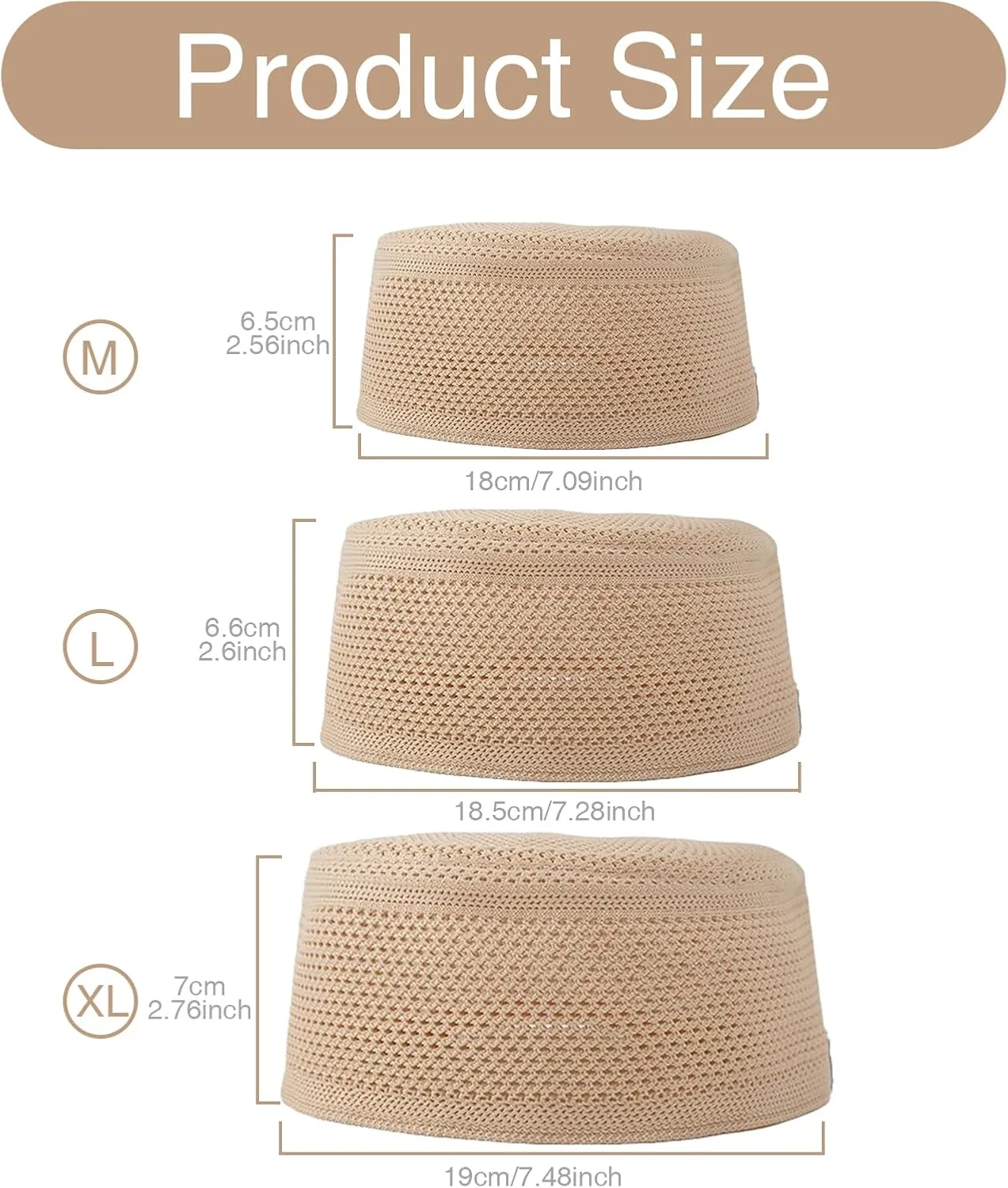 Knitted Cotton Turban Hat for Men Breathable Kufi Prayer Hat Ramazan Hijabs Caps Arabian Skull Hat