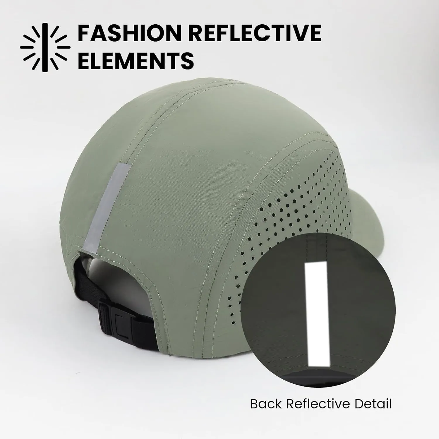 KOPHINOOR Baseball Cap Cooling Hat, Reflective Golf Running Hat for Men Women, Foldable Performance Hat for Outdoors